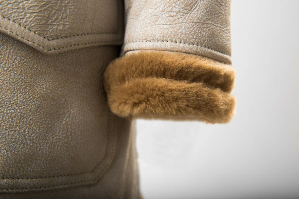 Giacca Pelle Bambina 4/6 Anni Giubbotto Vero Montone Made In Italy Nuovo Bianco - Immagine 4 di 4