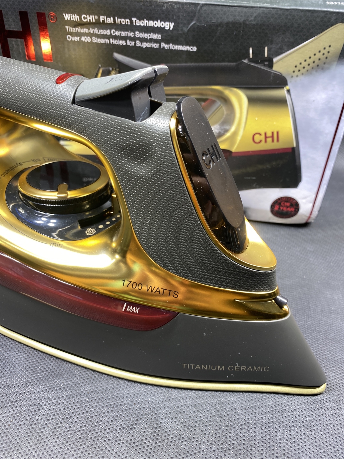 chi steam iron for clothes with titanium infused ceramic soleplate