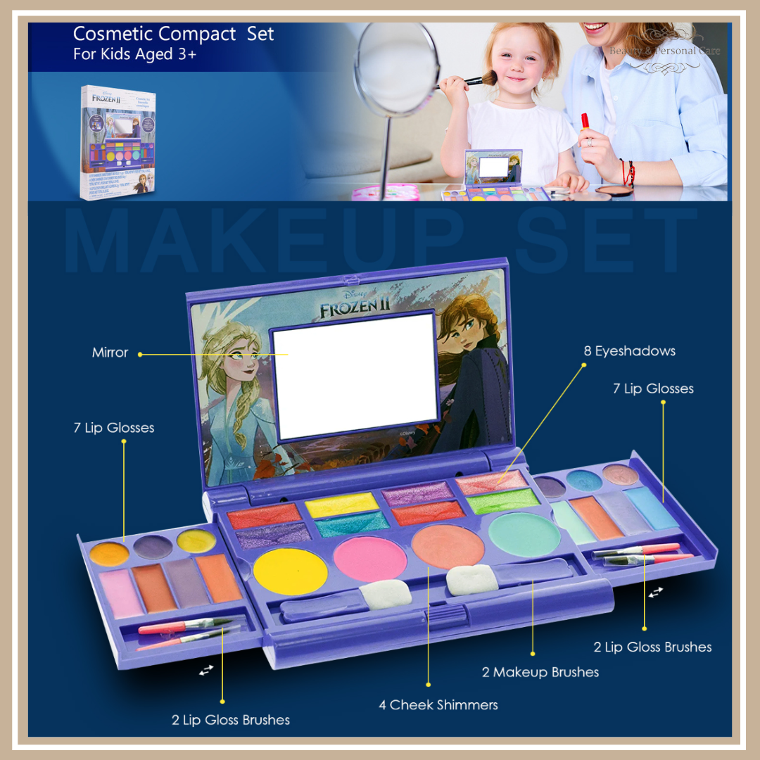 Portable Makeup Beauty Kit Box Set Disney Frozen Elsa Anna Girls