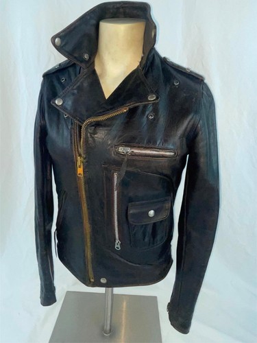 VTG 60s MENS S BUCO J-24L STEERHIDE LEATHER MOTORCYCLE BIKER JACKET - Picture 8 of 19