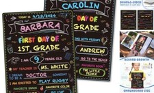 First Day of School Board, Back to School Sign, Reusable Color Painting Last