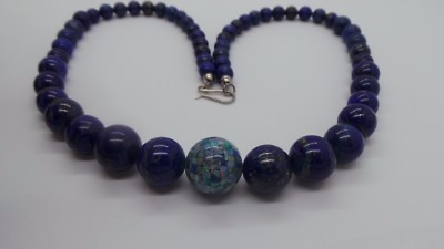 STUNNING NATURAL LAPIS LAZULI NECKLACE 22