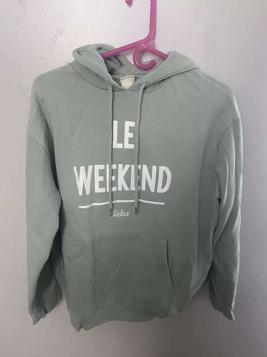 Used H M Mint Green Hoodie Size M Small Scuff Marks On the Letters