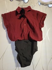 Balera Dance Costume/Leotard - Red/Black One Piece - Intermediate Child IC