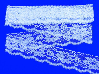 LIGHT BLUE~3 Inch Wide Floral Flat Lace Trim~By 10 Yards