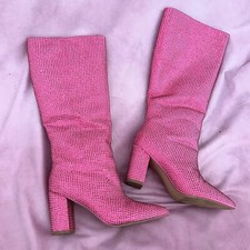 Pink Rhinestone Boots