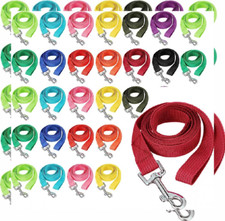 24 Pack Nylon Dog Training Leash Bulk 5 ft for Small Bright Colors