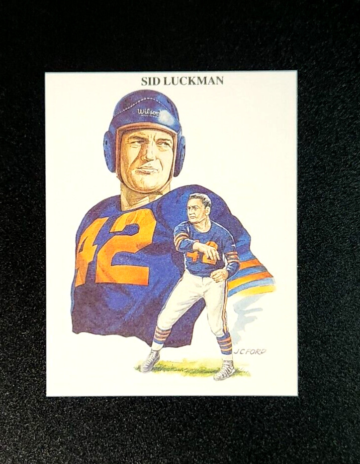 1989 All Time Great Quarterbacks Mini Card Sid Luckman #4 HOF
