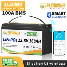 2150Wh 12V 168Ah LiFePO4 Lithium Battery Bluetooth RV Trolling Motor Group 31