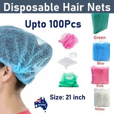 Disposable Hair Net Caps Hairnet Dust Head Cover Stretch Elastic Hat Upto 100pcs