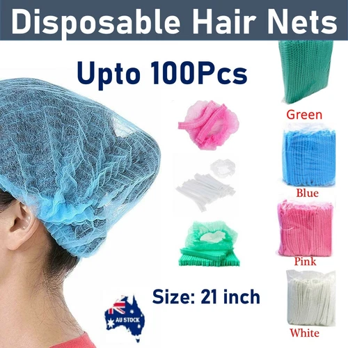 Disposable Hair Net Caps Hairnet Dust Head Cover Stretch Elastic Hat Upto 100pcs