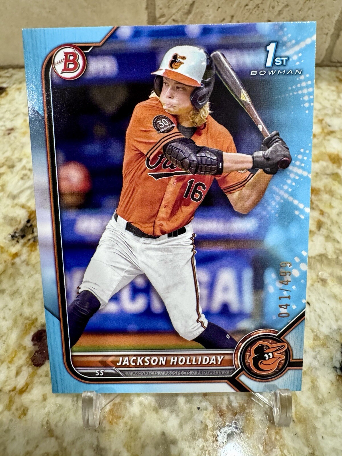 JACKSON HOLLIDAY 2022 1st Bowman Draft SKY BLUE  /499 #BD-168 Rookie Prospect RC