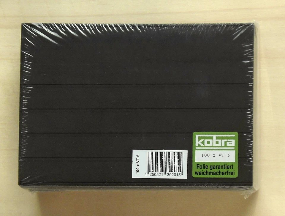 KOBRA Einsteckkarten DIN A5 (VT5), 5 Streifen + FSB, 100 Stück