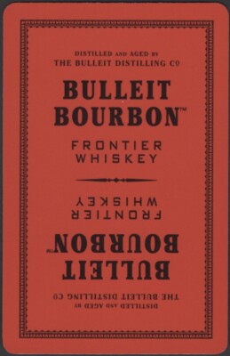 Spielkarten Einzelkarte alt * BULLEIT BOURBON FRONTIER WHISKEY Werbung Kunst