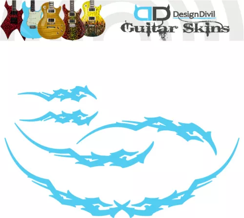 Pro Custom Tribal Edge Decal Sticker Fits All Guitars Basses 12 Colour Options