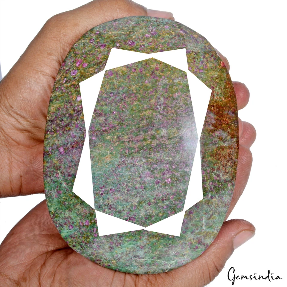 Earth mined 1.6 Kilo Natural Ruby In Fuchsite Oval Cut Untreated Loose Gemstone - Image 4 of 4