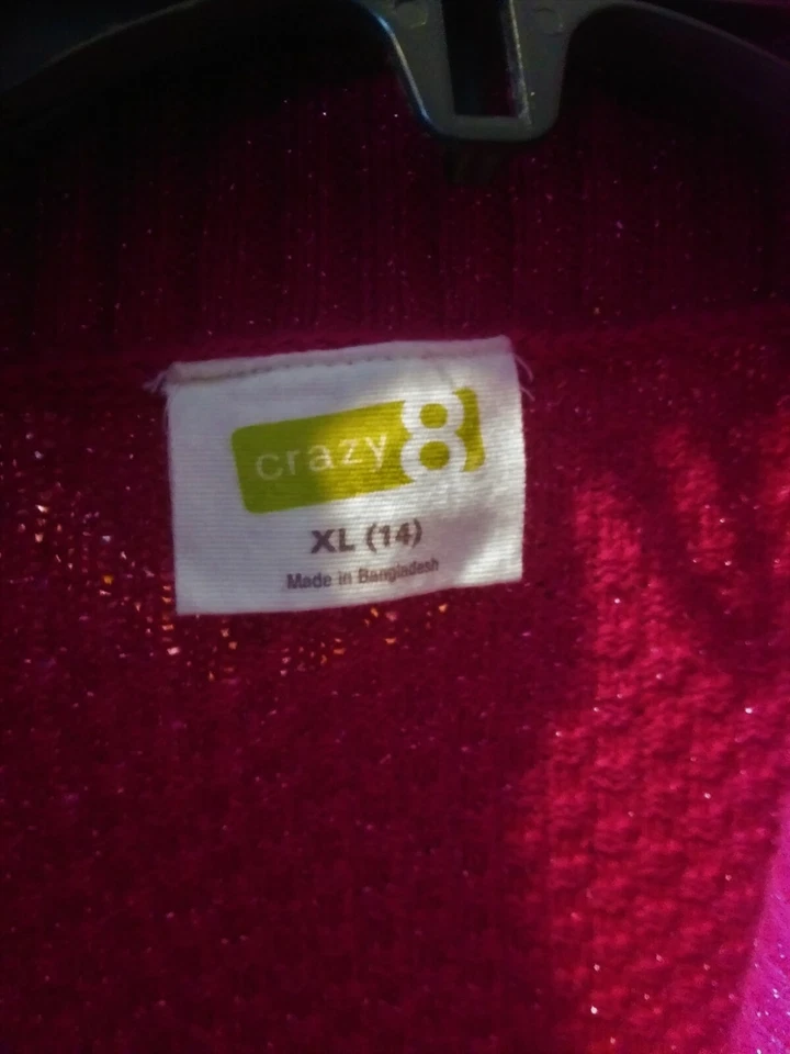 Молодежный свитер с длинным рукавом розовый Crazy 8 (от Gymboree) США 14-XL вязаный кардиган б/у в отличном состоянии - Изображение 2 из 4