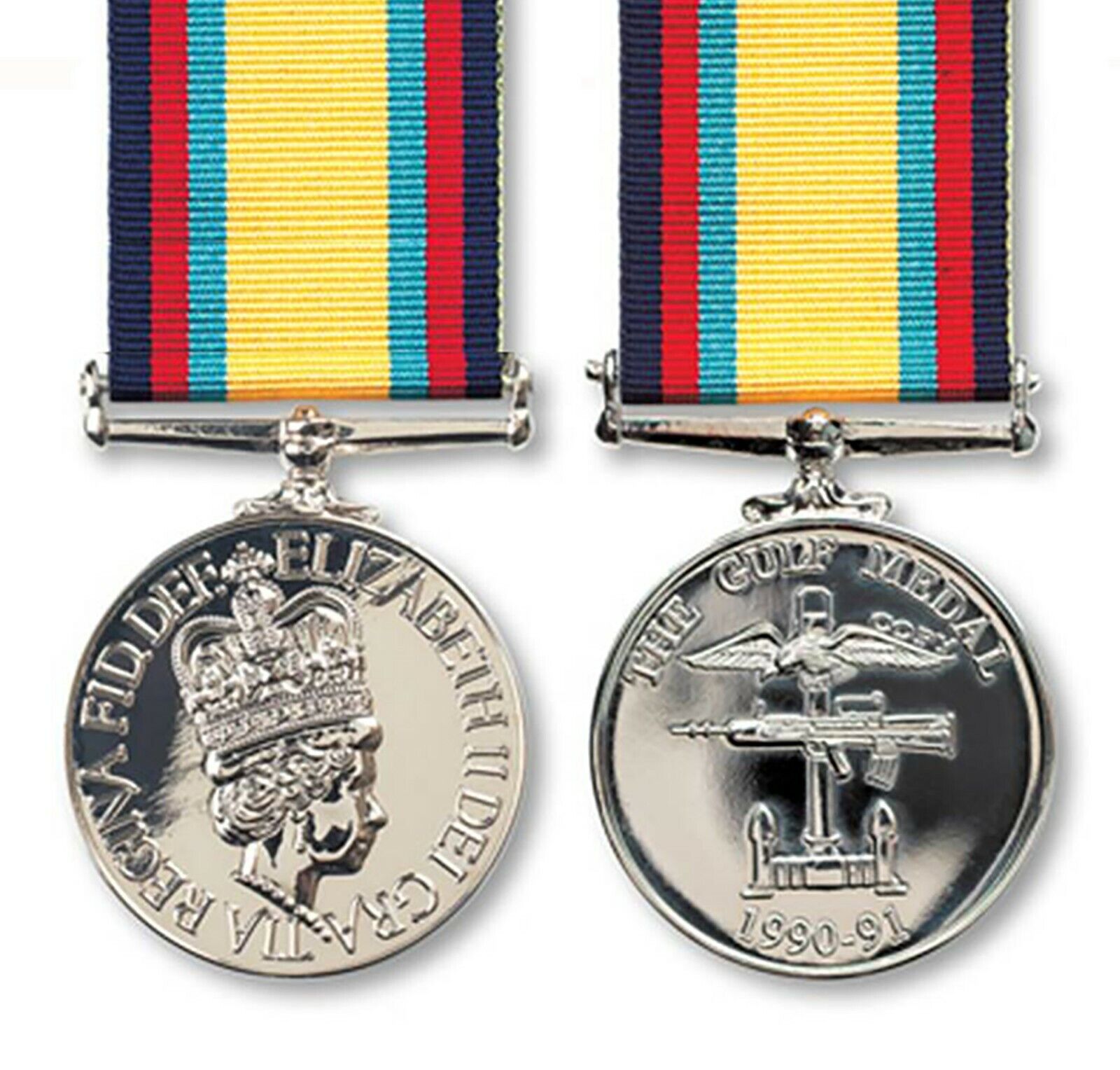 Official The Gulf Medal (1990-91) Miniature Medal + Ribbon - Iraq / Gulf War 1 