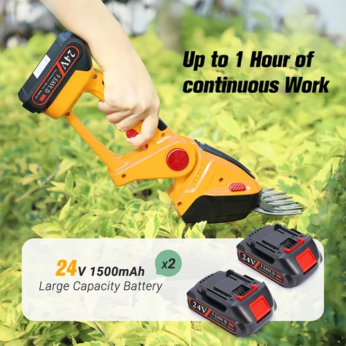 24V Cordless Grass Shear Shrubbery Trimmer 2 in 1 Hedge Shears/Grass Cutters Kit - Picture 7 of 17