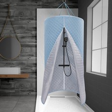 Tenda doccia impermeabile isolata 78,7" rotonda sospesa campeggio privacy tenda