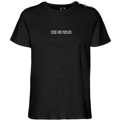 Vero Moda Damen Shirt, T-Shirt schwarz Kurzarm mit Print Gita 10303940