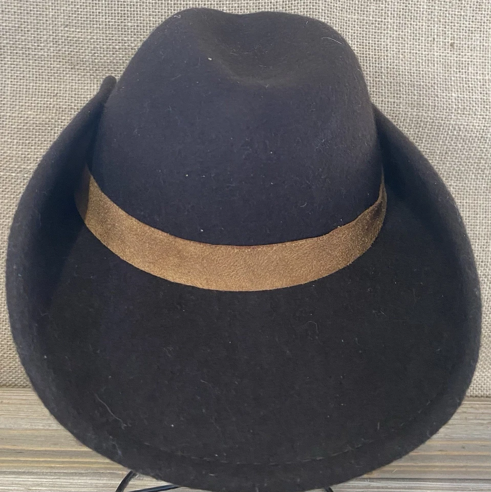 Sombrero de vaquero marrón niño pequeño lana pura elegante Foto 3 de 4