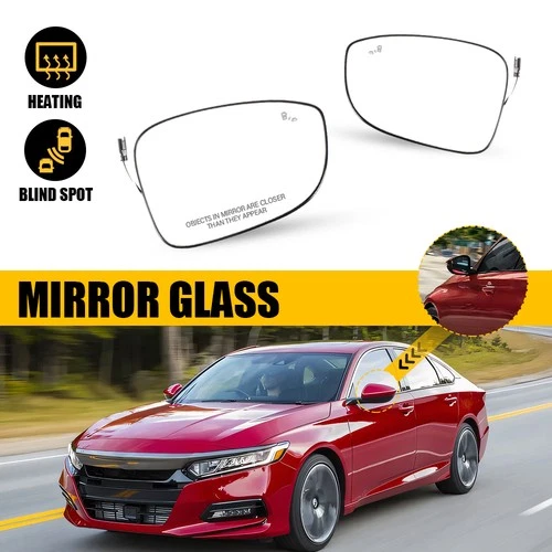 Mirror Glass Left+Right Side Heated Blind Spot For 2018-2022 Honda Accord
