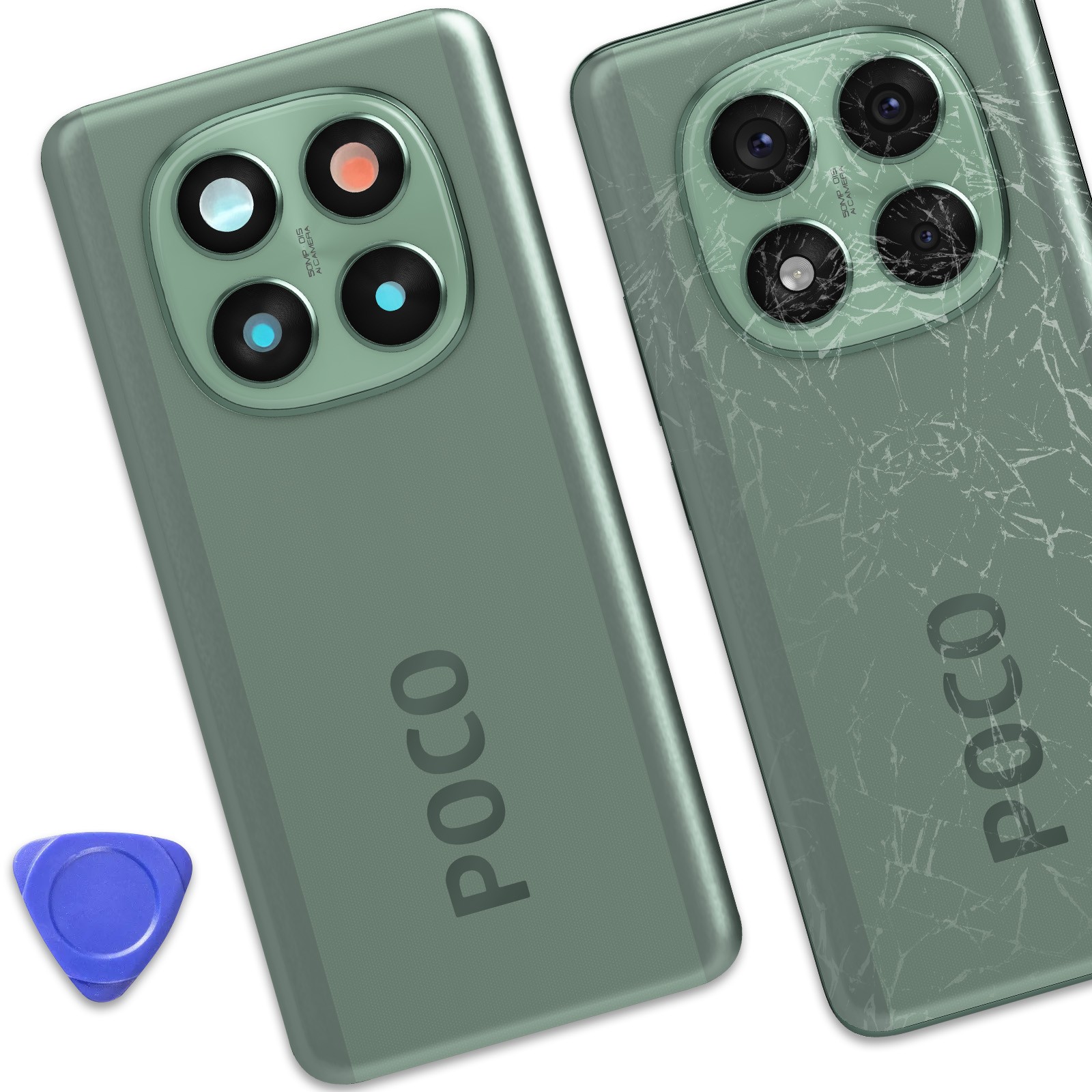 Cache batterie Xiaomi Poco X7 Vert, pièce de rechange Service Pack - 4
