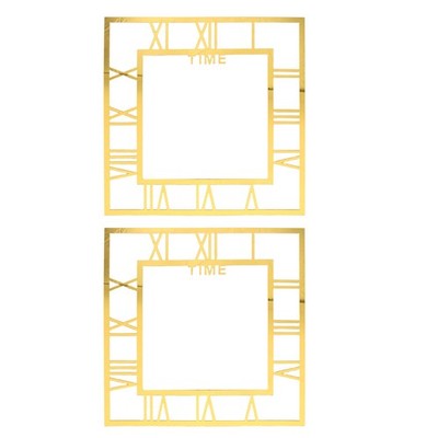  2 Pcs Digital Clock Sticker Bedroom Decor for Kitchen Decorative Wall Mirror