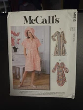 McCall’s Pattern M8212 Easy Pullover Dress & Hat Misses Sizes XS-S-M UC FF New
