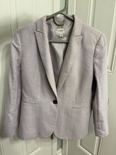 J.CREW Lavender Herringbone Petites Blazer 6P Single-Breasted One-Button