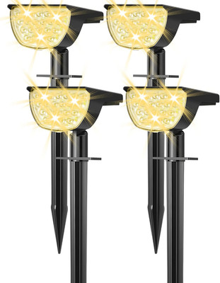 Solar Lights Outdoor Waterproof IP65, Solar Powered 76 LED 3 Lighting Modes Sola