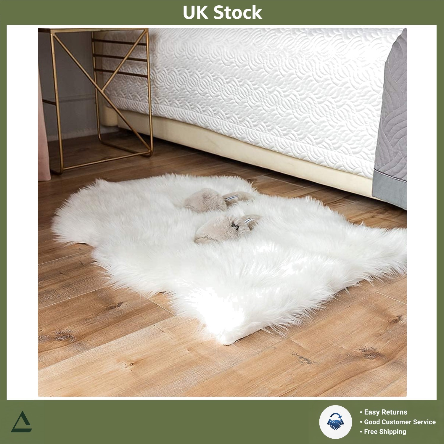 Plush Faux Fur Sheepskin Area Rug Soft Fluffy Shaggy Chair Cover 60 x 90 cm