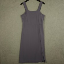 Ann Taylor LOFT Dress Womens 8 Dusty Purple Sleeveless Slit Tank Side Zip Midi