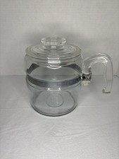 Vintage Pyrex Flamewear Glass Percolator Coffee Pot & Lid only 6Cups. 7756-B USA