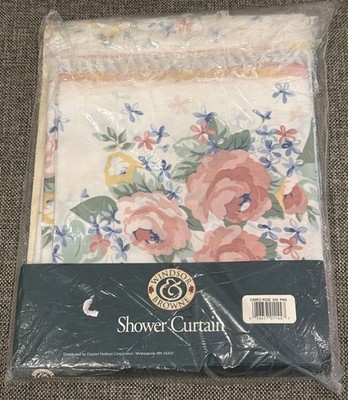 Vintage Windsor Browne Cameo Rose Shower Curtain Pink Floral NIP Made USA 6 X6 