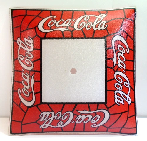 Vtg Coca-Cola Tiffany Style Glass Ceiling Light Shade 1980's Coke Lamp Cover