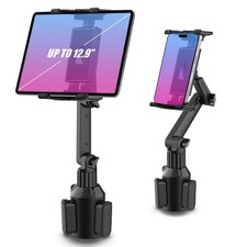 Cup Holder Car Tablet Mount for Car, 360  Adjustable 15" Long 2-Arm Stand Hol...