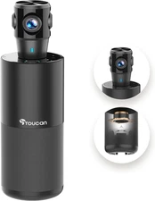 TOUCAN 360-Degree Video Conference Camera, 1080P HD Webcam with 4 Noise Reductio