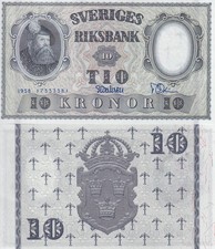 Sweden 10 Kronor 1958 P 43 f UNC NR