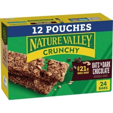 Nature Valley Crunchy Granola Bars, Oats 'n Dark Chocolate, 24 Bars, 17.88 OZ (1