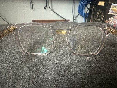 GUCCI GG0184O 011 Crystal Transparent Unise mm Small Eyeglasses