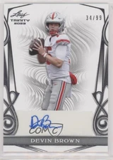 2023 Leaf Trinity White Silver 34/99 Devin Brown #BA-DB1 Auto 12h1