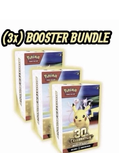 Presale - 3x Pokemon 30th Anniversary Celebration Booster Bundle SHIPS EARLY OCT