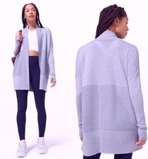 Lululemon Sit In Lotus Wrap II Merino Wool Relaxed Fit Cardigan Sweater sz 8 EUC