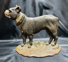 RARE Antique XL Bradley & Hubbard Boston Terrier Doorstop 9 ¾” Tall, C. 1920-30s