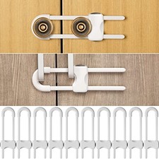 Jetec 10 Pieces Cabinet Locks for Babies, U-Shaped Proofing Drawers Safety Child