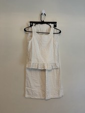Copper Key Large Girl Set Tank Top Bottoms White Eyelet Ruffle Button Summer