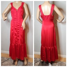 NWT Urban Outfitters Sz Small Red Satin Lace Inset Sleeveless Button Maxi Dress