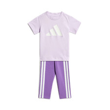 adidas Unisex Essentials T-Shirt Set Kids Purple Sizes 2-3 Years to 18-24 Months